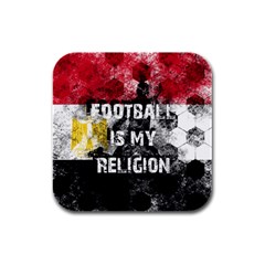 Football Is My Religion Rubber Square Coaster (4 Pack)  by Valentinaart