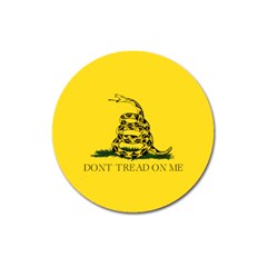 Gadsden Flag Don t Tread On Me Magnet 3  (round) by snek