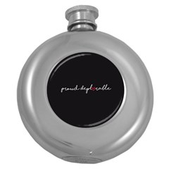 Proud Deplorable Maga Women For Trump With Heart And Handwritten Text Round Hip Flask (5 Oz) by snek