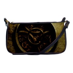 Abstract Steampunk Textures Golden Shoulder Clutch Bags by Sapixe