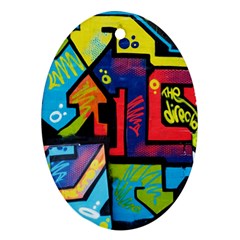 Urban Graffiti Movie Theme Productor Colorful Abstract Arrows Ornament (oval) by genx