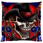 Confederate Flag Usa America United States Csa Civil War Rebel Dixie Military Poster Skull Standard Flano Cushion Case (Two Sides) Front