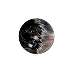 Angry Lion Digital Art Hd Golf Ball Marker by Nexatart