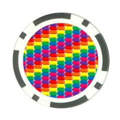 Rainbow 3d Cubes Red Orange Poker Chip Card Guard by Nexatart