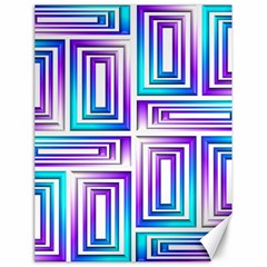 Geometric 3d Metallic Aqua Purple Canvas 18  X 24   by Nexatart