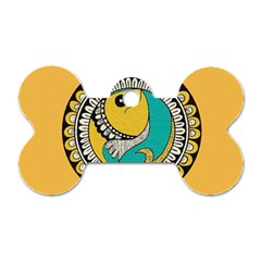 Madhubani Fish Indian Ethnic Pattern Dog Tag Bone (two Sides) by Sapixe