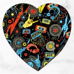 Music Pattern Jigsaw Puzzle (heart) by Sapixe