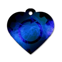 Particles Gear Circuit District Dog Tag Heart (one Side) by Sapixe