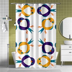 Pattern Circular Birds Shower Curtain 48  X 72  (small)  by Sapixe