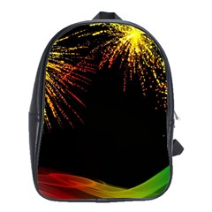 Rainbow Fireworks Celebration Colorful Abstract School Bag (xl) by Sapixe