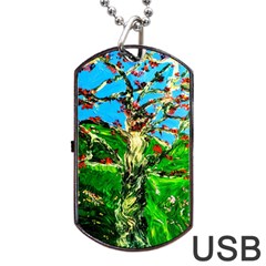 Coral Tree 2 Dog Tag Usb Flash (one Side) by bestdesignintheworld