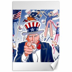 United States Of America Celebration Of Independence Day Uncle Sam Canvas 24  X 36  by Sapixe