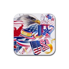 United States Of America Usa  Images Independence Day Rubber Coaster (square)  by Sapixe