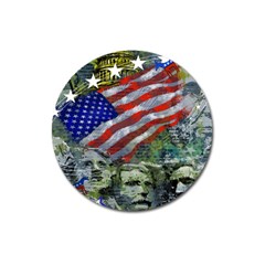 Usa United States Of America Images Independence Day Magnet 3  (round) by Sapixe