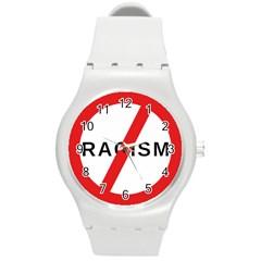 2000px No Racism Svg Round Plastic Sport Watch (m) by demongstore