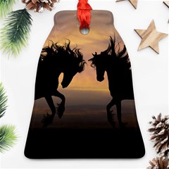 Horses Sunset Photoshop Graphics Bell Ornament (two Sides) by Sapixe