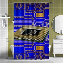 Processor Cpu Board Circuits Shower Curtain 48  X 72  (small)  by Sapixe