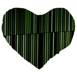 Shades of Green Stripes Striped Pattern Large 19  Premium Flano Heart Shape Cushions Front