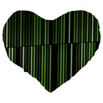 Shades of Green Stripes Striped Pattern Large 19  Premium Flano Heart Shape Cushions Back