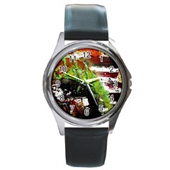 Collosium   Swards And Helmets 3 Round Metal Watch by bestdesignintheworld