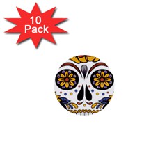 Sugar Skull 1  Mini Buttons (10 Pack)  by StarvingArtisan