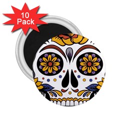 Sugar Skull 2 25  Magnets (10 Pack)  by StarvingArtisan