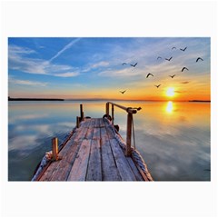 Sunset Lake Beautiful Nature Large Glasses Cloth by Modern2018