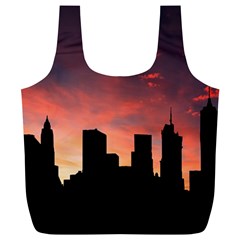 Skyline Panoramic City Architecture Full Print Recycle Bags (l)  by Simbadda