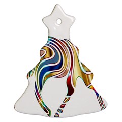 Horse Equine Psychedelic Abstract Christmas Tree Ornament (two Sides) by Simbadda