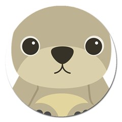 Animal Bear Cartoon Children Kids Magnet 5  (round) by Simbadda