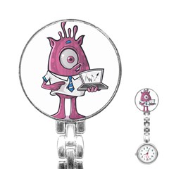 Business Education Logo Monster Stainless Steel Nurses Watch by Simbadda