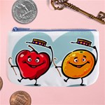 Dancing Fruit Apple Organic Fruit Large Coin Purse Front