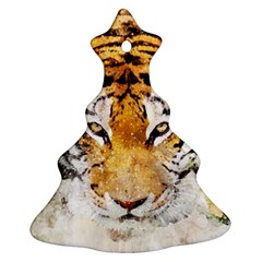 Tiger Watercolor Colorful Animal Christmas Tree Ornament (two Sides) by Simbadda