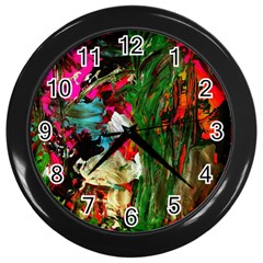 Sunset In A Mountains 1 Wall Clocks (black) by bestdesignintheworld