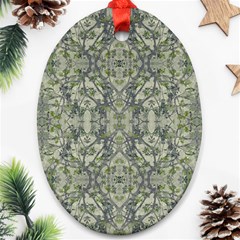 Modern Noveau Floral Collage Pattern Ornament (oval) by dflcprints