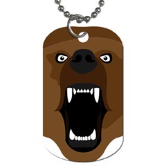 Bear Brown Set Paw Isolated Icon Dog Tag (one Side) by Nexatart