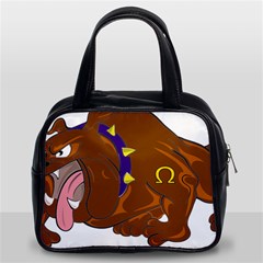 Bulldog Cartoon Angry Dog Classic Handbags (2 Sides) by Nexatart