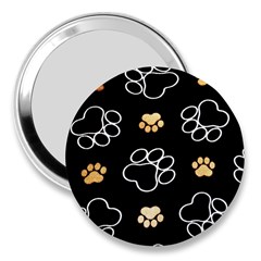 Dog Pawprint Tracks Background Pet 3  Handbag Mirrors by Nexatart