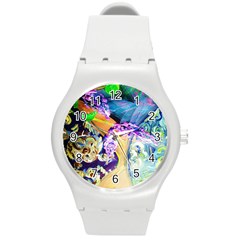 Blue Lilac On A Countertop 3 Round Plastic Sport Watch (m) by bestdesignintheworld