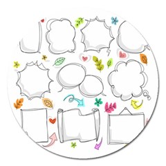 Set Chalk Out Chitchat Scribble Magnet 5  (round) by Nexatart