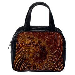 Copper Caramel Swirls Abstract Art Classic Handbags (one Side) by Sapixe