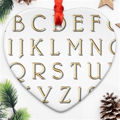 Letters Gold Classic Alphabet Heart Ornament (two Sides) by Sapixe