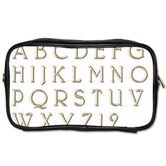 Letters Gold Classic Alphabet Toiletries Bags 2-side by Sapixe