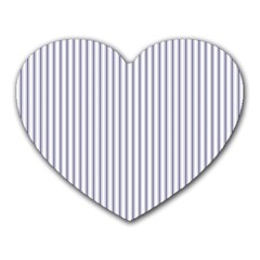 Mattress Ticking Narrow Striped Pattern In Usa Flag Blue And White Heart Mousepads by PodArtist