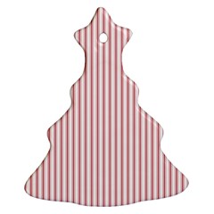 Mattress Ticking Narrow Striped Usa Flag Red And White Christmas Tree Ornament (two Sides) by PodArtist