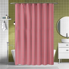 Usa Flag Red Blood Mini Gingham Check Shower Curtain 48  X 72  (small)  by PodArtist