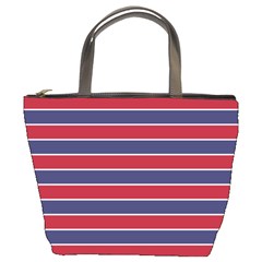 Large Red White And Blue Usa Memorial Day Holiday Pinstripe Bucket Bags by PodArtist