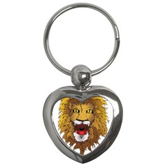 Lion Animal Roar Lion S Mane Comic Key Chains (heart)  by Sapixe