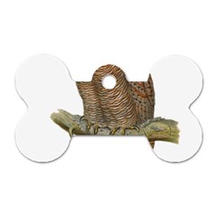 Bird Owl Animal Vintage Isolated Dog Tag Bone (two Sides) by Sapixe