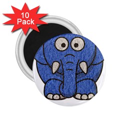 Elephant Animal Cartoon Elephants 2 25  Magnets (10 Pack)  by Sapixe